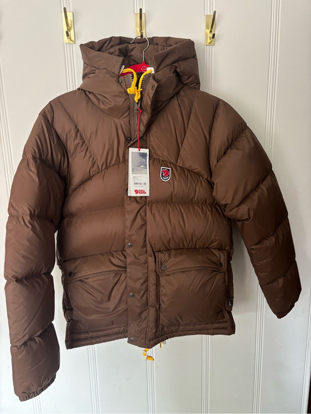 Fjallraven 1974 expedition series!! Brown Hooded Down Puffer Jacket